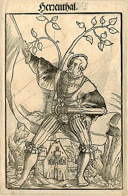 Jakob Kallenberg : Landsknecht - Herrenthal - Holzschnitt, 1545