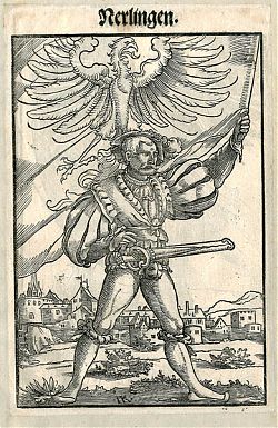 Jakob Kallenberg : Landsknecht - Noerdlingen - Holzschnitt, 1545