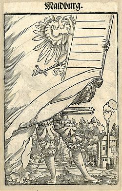Jakob Kallenberg : Landsknecht - Maidburg - Holzschnitt, 1545